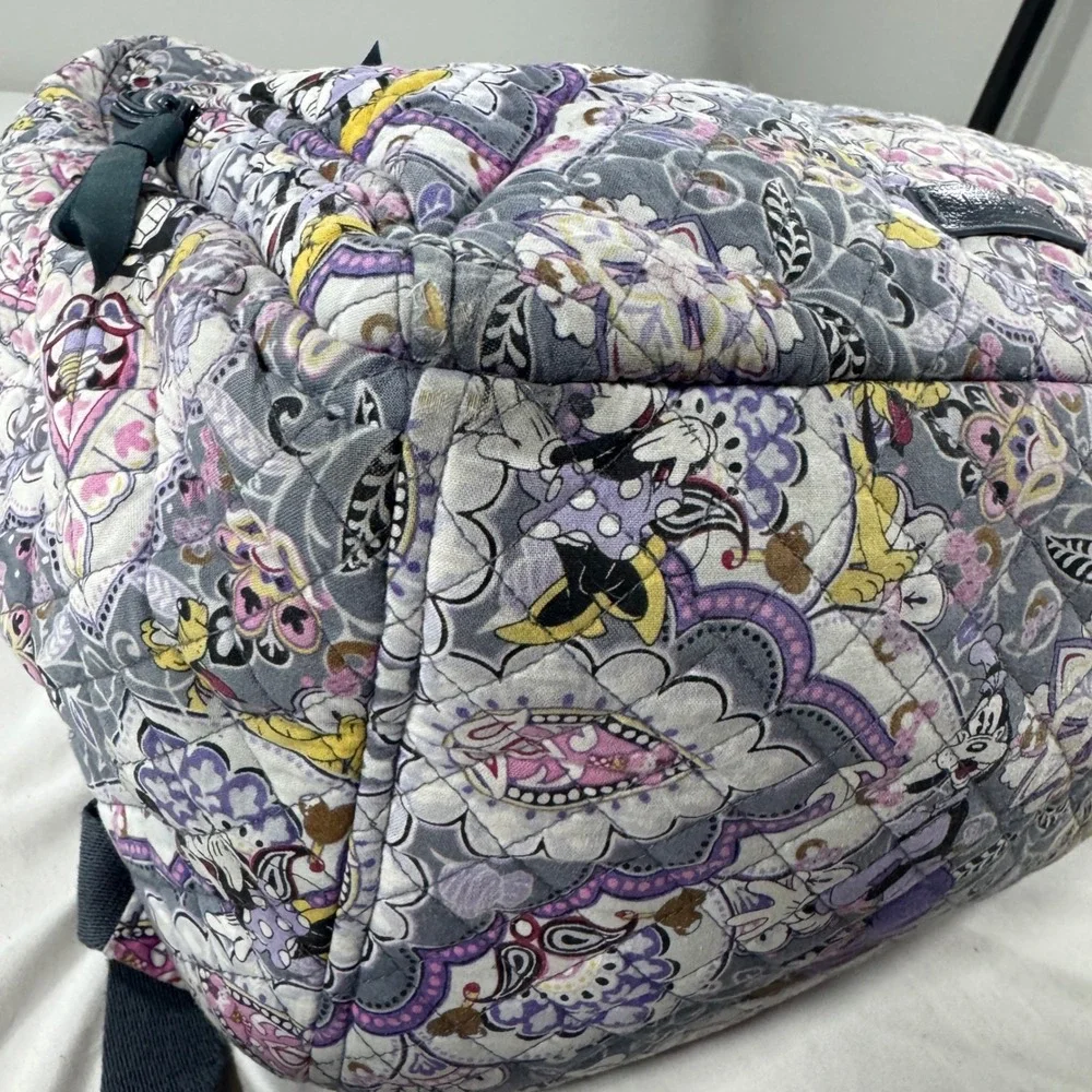 Vera Bradley Disney Mickey Paisley Celebration Quilted Backpack Purple Grey